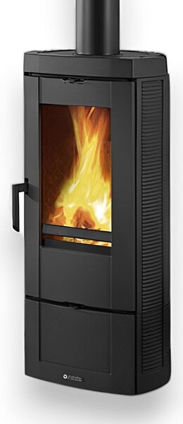 Stufa a legna 7,2 kw con struttura in ghisa smaltata antracite e cassetto ceneri estraibile Candy Nordica