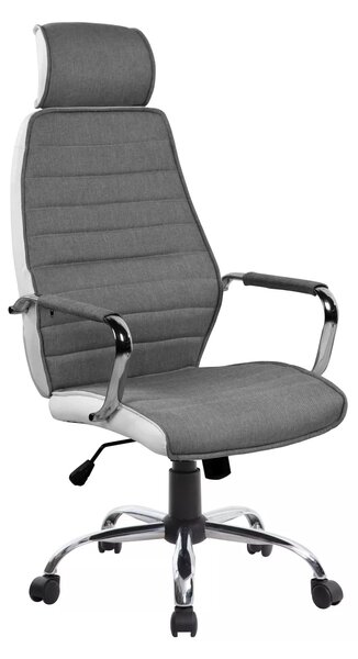 Sedia da ufficio Q-035 bianca e grigia – 59x52x121 cm