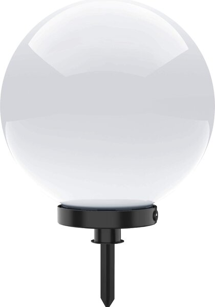 Selltec Lampada sferica KIRA, lampada da giardino, lampada da esterno con picchetto, bianco opalino, giardino, esterno, terrazza