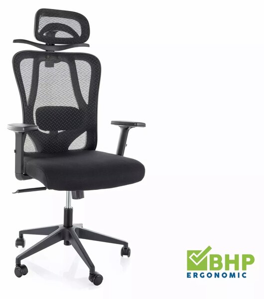 Sedia da ufficio Q-080 ergonomica nera – 67x50x125 cm