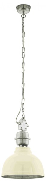 Lampada a sospensione vintage Grantham beige, cromo
