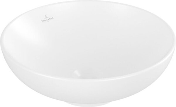 Villeroy & Boch Loop&Friends - Lavabo da appoggio, diametro 420 mm, con sfioratore, CeramicPlus, Stone White 4A4600RW