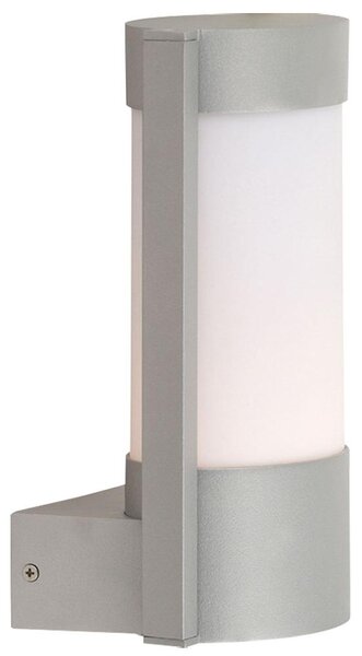 Applique LED, IP44, argento, bianco caldo, H 26cm
