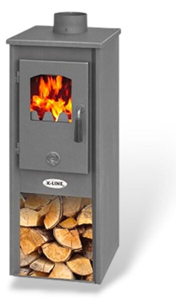 Stufa riscaldamento a legna con struttura in acciaio 5,2 kW Karso Antracite