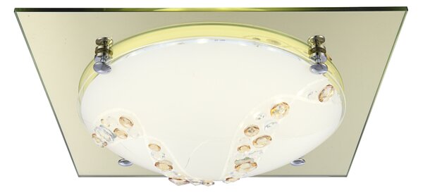 Lampada a sospensione Globo, finitura cromata, bordo dello schermo dorato, 1 LED, modello 48255-12