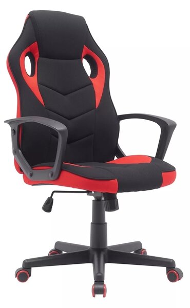 Sedia da ufficio Dakar in tessuto nero/rosso – 63x48x106 cm
