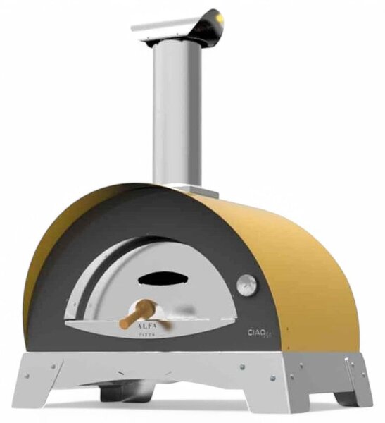 Forno a legna in acciaio inox da 2 pizze con piano refrattario e pirometro 91x70xH118 cm Ciao