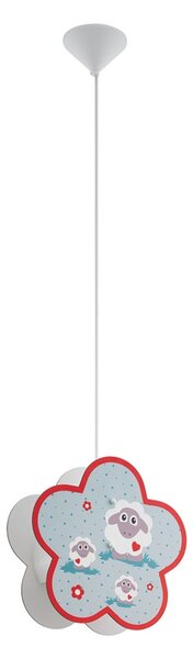 Lampada a sospensione, legno, design a pecora, colorata, H 110 cm