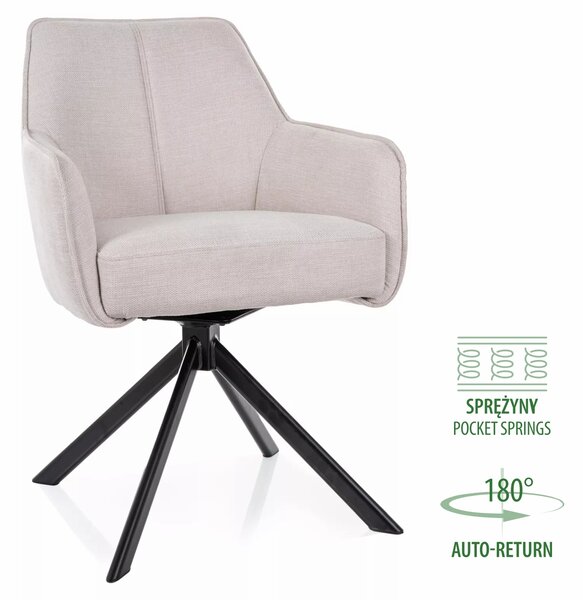 Sedia Notti Brego in tessuto beige – 55x45x83 cm