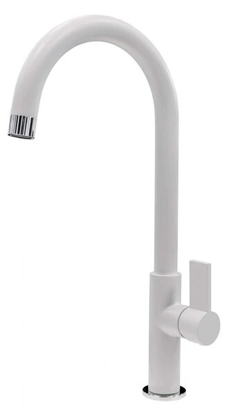 Plados Rubinetto Cucina Miscelatore Monocomando con Canna Girevole colore UG 98 Bianco - SLIMFIX