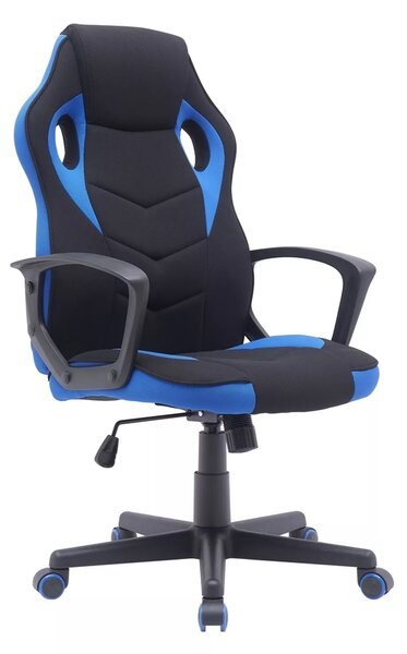 Sedia da ufficio Dakar in tessuto nero/blu – 63x48x106 cm