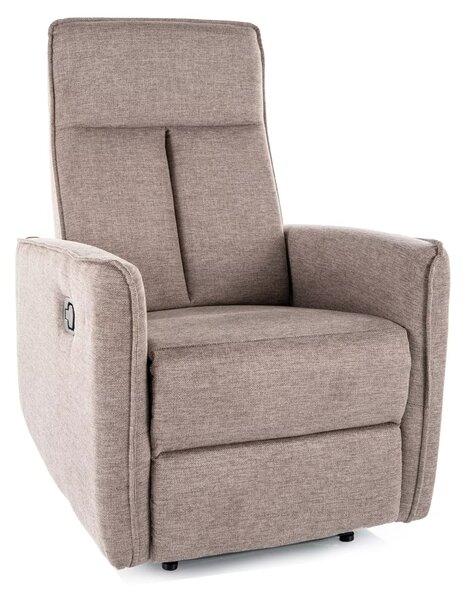 Poltrona reclinabile Nikos in tessuto Brego beige – 72x86/159x105 cm