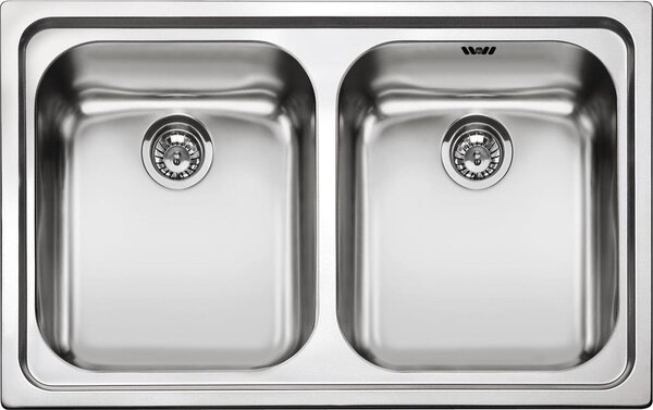 Smeg SP792-2, Lavello da incasso, Rettangolare, Acciaio inox, Acciaio inox, 2 vaschette, 340 x 400 mm