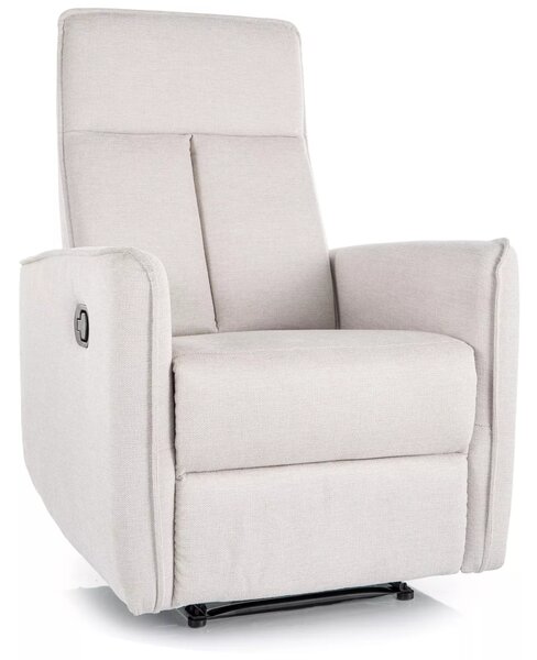 Poltrona reclinabile Nikos in tessuto Brego beige chiaro – 72x86/159x105 cm