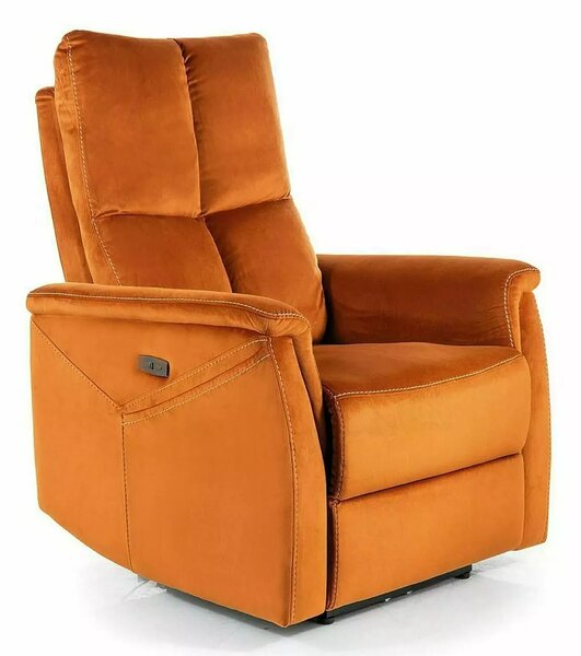 Poltrona relax elettrica Neptun M Velvet – cannella