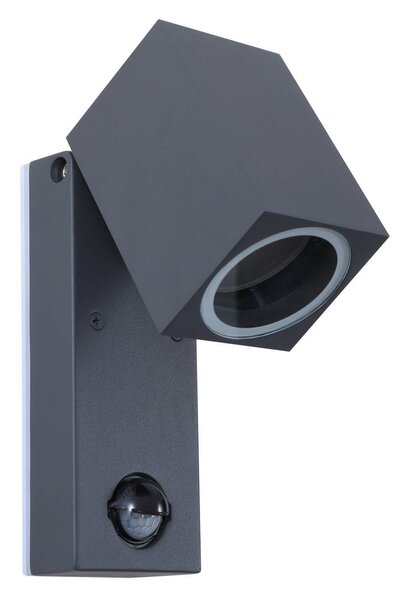 Lindby applique Othil, sensore, antracite, metallo, IP44
