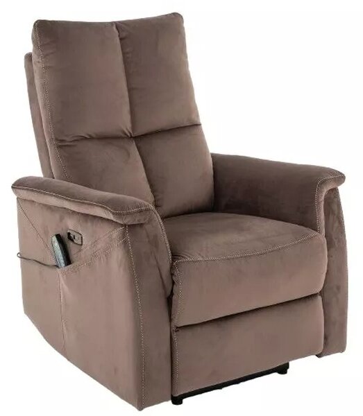Poltrona relax elettrica Neptun M Velvet – cappuccino