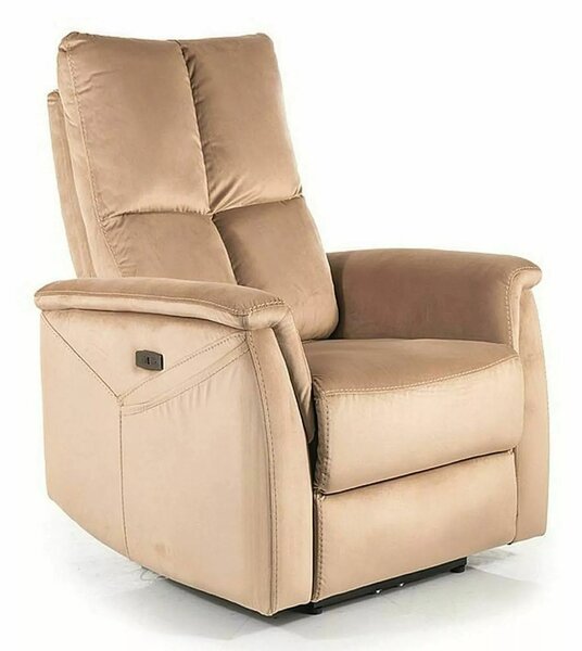 Poltrona relax elettrica Neptun M Velvet in velluto beige con massaggio