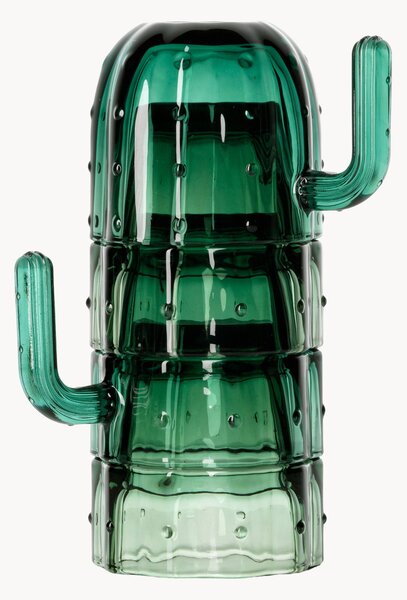 Set di 4 bicchieri in vetro soffiato Stack-a-Cactus