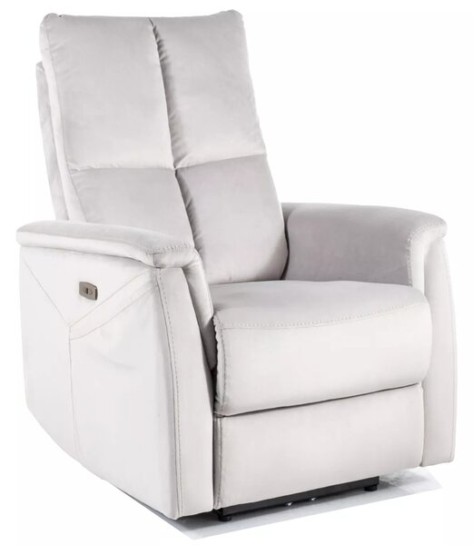 Poltrona relax elettrica Neptun M Velvet – grigio chiaro