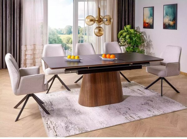 Tavolo Monaco allungabile in ceramica nero opaco – 160/200x90 cm