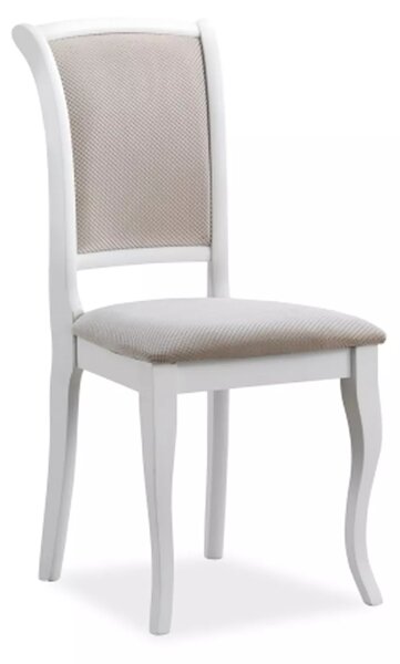 Sedia MN-SC in tessuto beige – struttura bianca