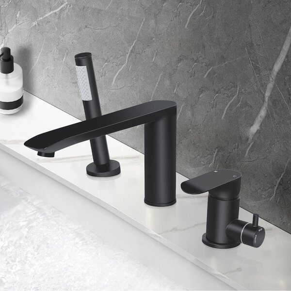 Miscelatore per lavabo con 3 fori e doccetta estraibile