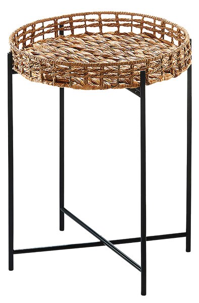 Tavolino Kobolo TEATIME in giacinto d'acqua e metallo rotondo - vassoio - 35x35x45 - tavolo per divano tavolo per computer portatile tavolino da caffè tavolini comodino
