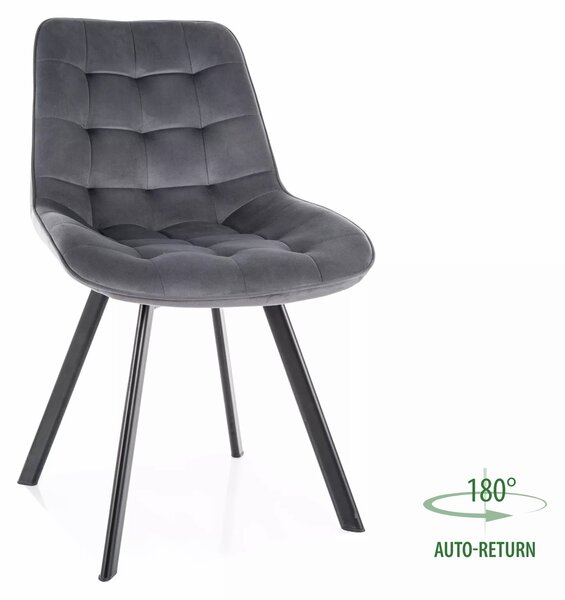 Sedia Monti Velvet in velluto grigio – 51x44x88 cm