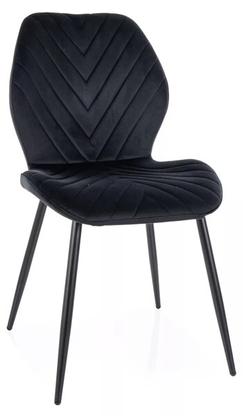 Sedia Mike Velvet in velluto nero – 48x41x86 cm