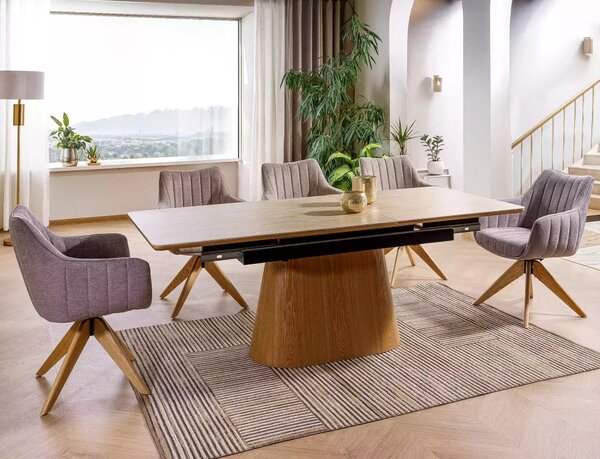 Tavolo Monaco allungabile in ceramica travertino beige opaco – 160/200x90 cm
