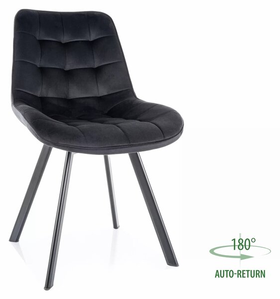 Sedia Monti Velvet in velluto nero – 51x44x88 cm