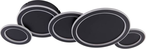 Lucande Plafoniera LED Diala, nero, metallo, 96 cm