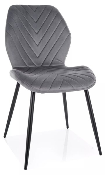 Sedia Mike Velvet in velluto grigio – 48x41x86 cm
