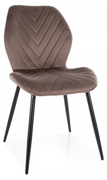 Sedia Mike Velvet in velluto cappuccino – 48x41x86 cm