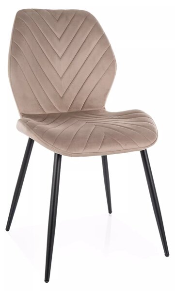 Sedia Mike Velvet in velluto beige scuro – 48x41x86 cm