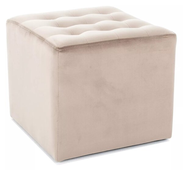 Pouf Lori Velvet in velluto beige – 39x39x34 cm