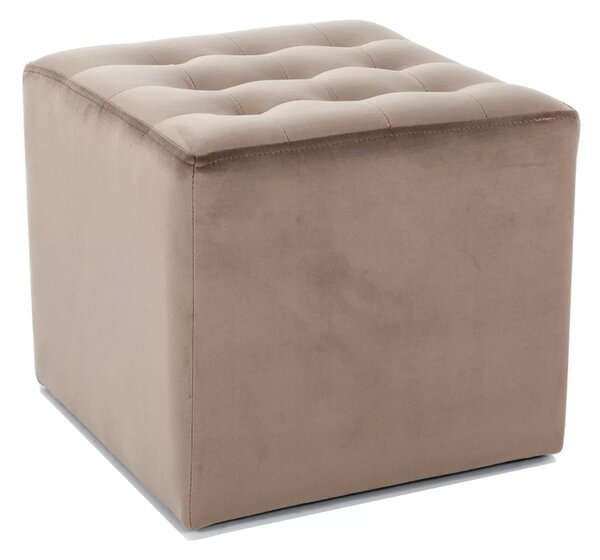 Pouf Lori Velvet in velluto beige scuro – 39x39x34 cm