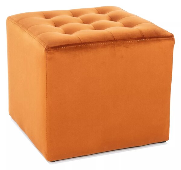 Pouf Lori Velvet in velluto color cannella – 39x39x34 cm