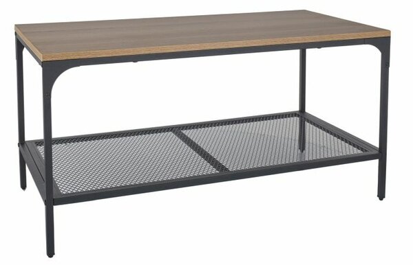 Tavolino da salotto Lex L in rovere e metallo nero – 90x45x45 cm