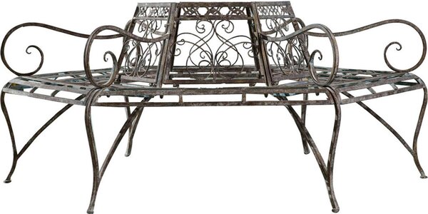 Panche da giardino, dimensioni 153x153x86 cm, panca da giardino in ferro, panca da esterno, colore grigio