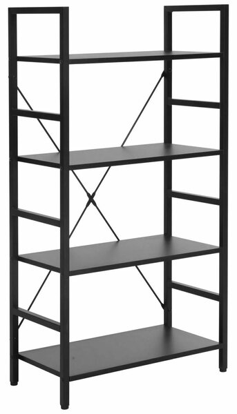 Libreria Loft R4 in metallo e laminato nero – 60x30x115 cm