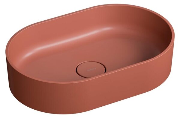 Omnires OVO M+ OVOUNTE Lavabo da appoggio 55x36cm, marmo composito, terracotta