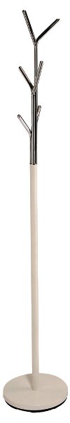 Appendiabiti da terra Leta in metallo bianco e cromato – altezza 174 cm