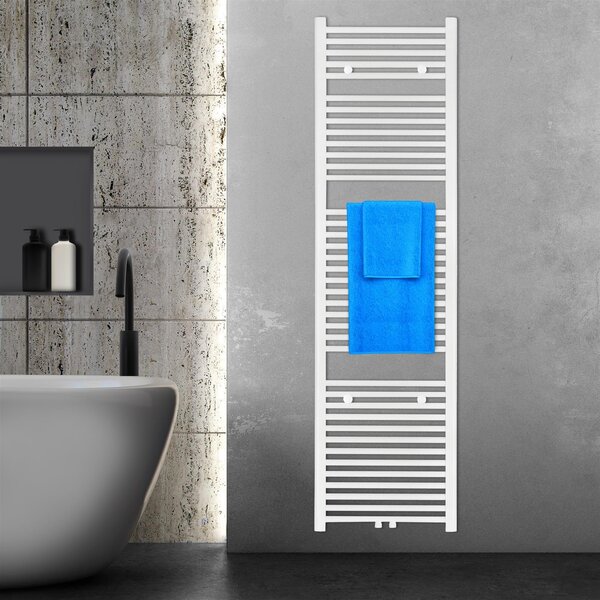 VILSTEIN radiatore da bagno, radiatore da bagno, radiatore per asciugamani attacco laterale e attacco centrale, radiatore a pannello, radiatore da bagno piatto, radiatore da bagno portasciugamani, bianco, 814W, 180x50 cm