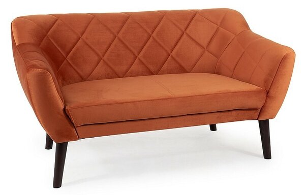 Divano Karo 2 Velvet in velluto color cannella con gambe color wengé – 140x75x76 cm