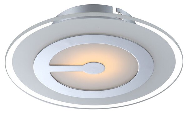 Plafoniera LED cromo/ vetro/ lampada rotonda