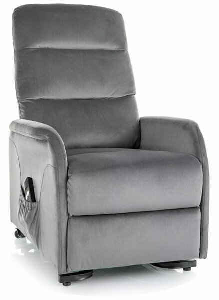 Poltrona reclinabile elettrica Jupiter M Velvet grigia – 69x91/164x105 cm