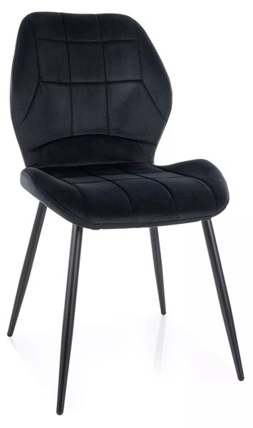 Sedia Jake Velvet in velluto nero – 49x41x86 cm