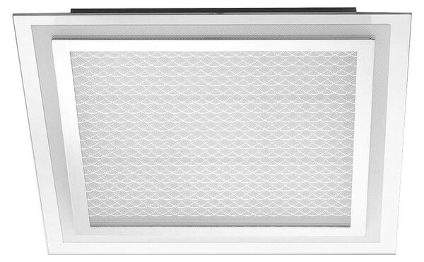 Plafoniera LED, vetro acrilico, cromo, 3150lm L 44,5 cm
